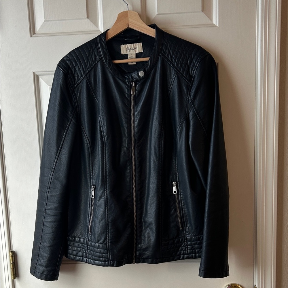 Style & Co. Black Leather Jacket